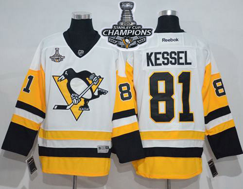 Penguins #81 Phil Kessel White New Away Stanley Cup Finals Champions Stitched NHL Jersey